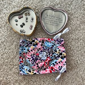 Brighton charm earrings, necklace, and charms